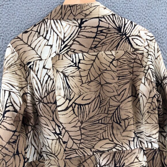 Coldwater Creek Blazer Womens 10 Brown Floral Button Stretch Notch Collar Work - Picture 4 of 12